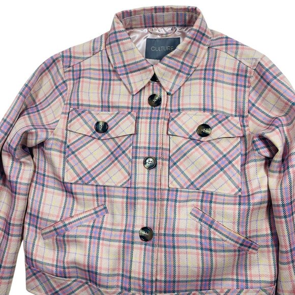 checked plaid short jacket boomber s multi color by Culture women size 38 - Picture 11 of 16